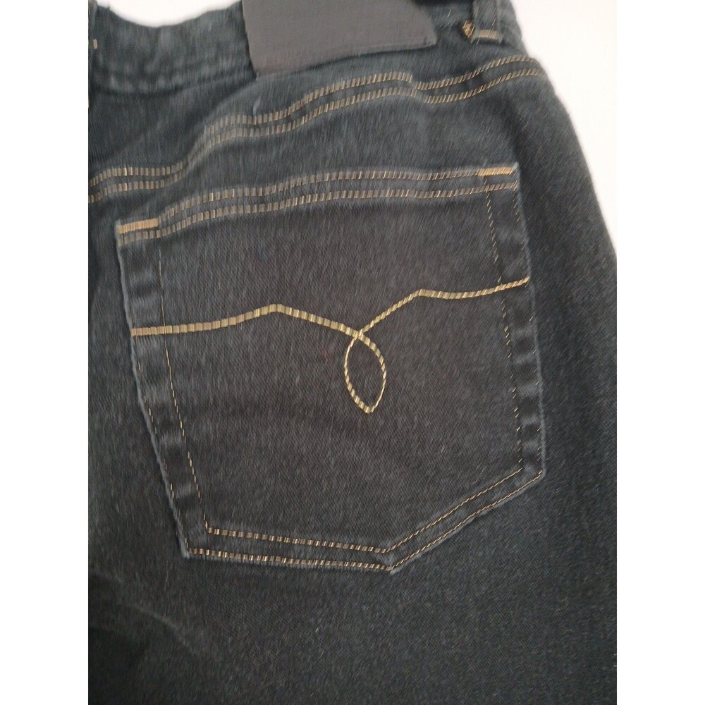 Lauren Jeans Co. Ralph Lauren Black Straight-Skinny Gold Stitch/Button Size 4 - Picture 9 of 16